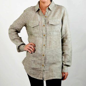 Natural Prairie Linen Button Down Dress Shirt